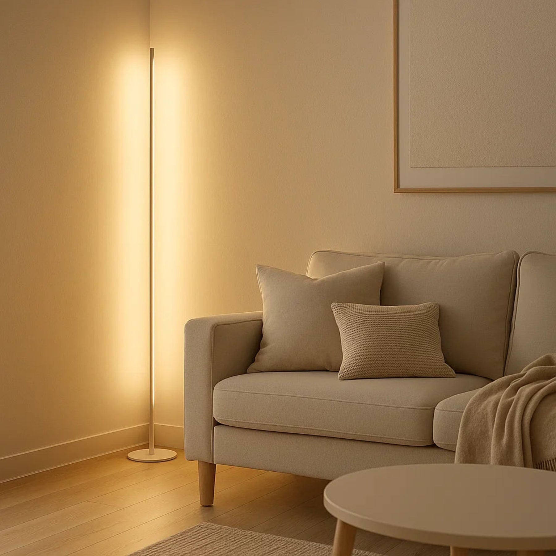 Minimalist Metal Floor Lamp With Stepless Dimming for Living Room in White — Greenwich Home & Living