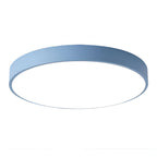 Minimalist Metal Flush Mount Ceiling Light With Tri-Color Dimming in Blue — Greenwich Home & Living
