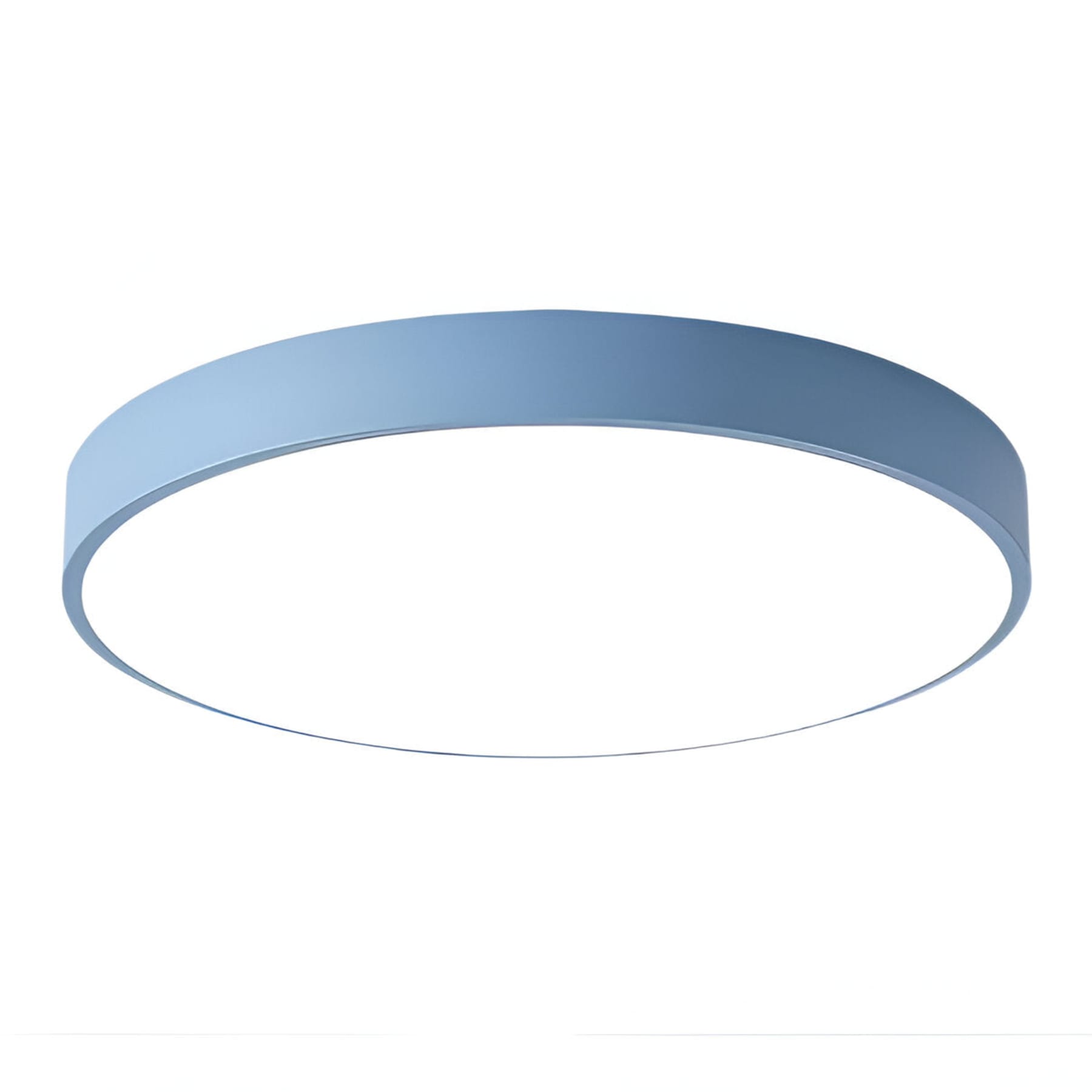 Minimalist Metal Flush Mount Ceiling Light With Tri-Color Dimming in Blue — Greenwich Home & Living