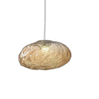 Contemporary Glass Pendant Light With Warm White Glow for Living & Dining Rooms in Brown — Greenwich Home & Living