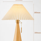 Scandinavian Wood Table Lamp With Fabric Shade — Greenwich Home & Living