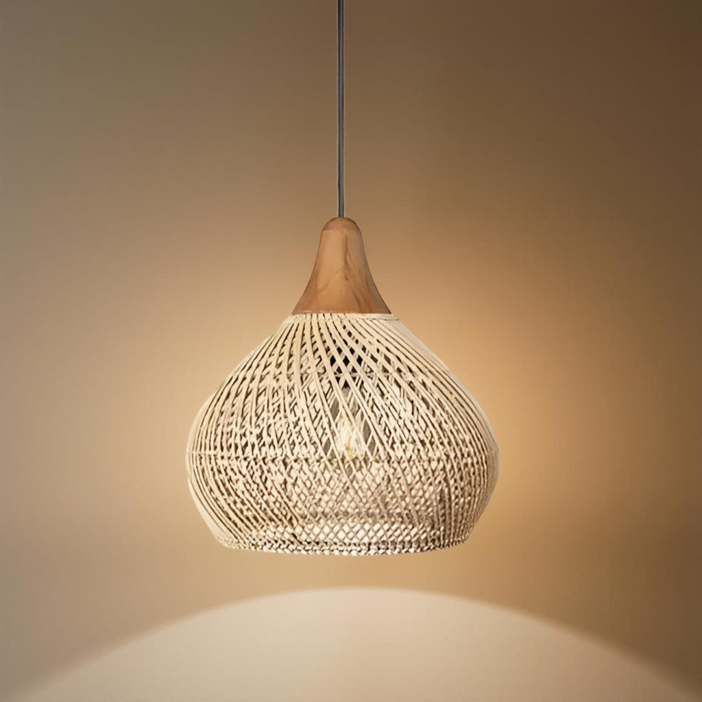 Woven Rattan Bohemian Pendant Light for Living and Dining Rooms — Greenwich Home & Living