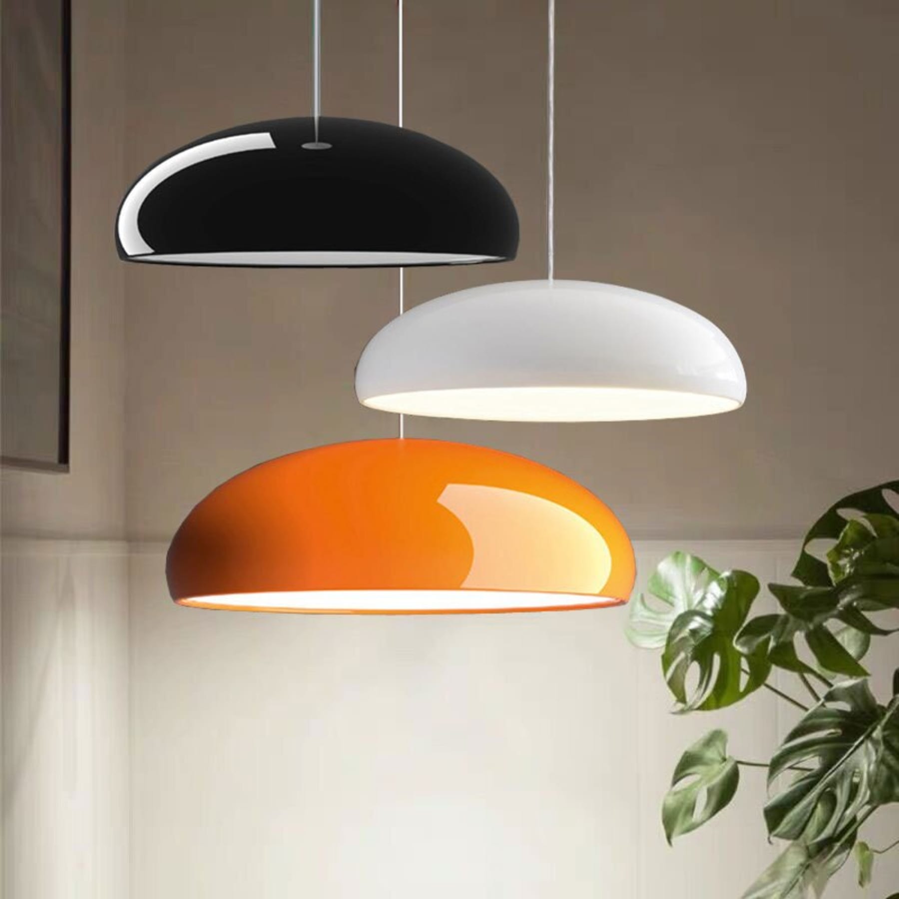 Minimalist Wrought Iron Pendant Light With Tri-Color Light for Living Room — Greenwich Home & Living