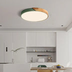 Scandinavian Wood Flush Mount Ceiling Light With Remote Dimming for Living Room — Greenwich Home & Living