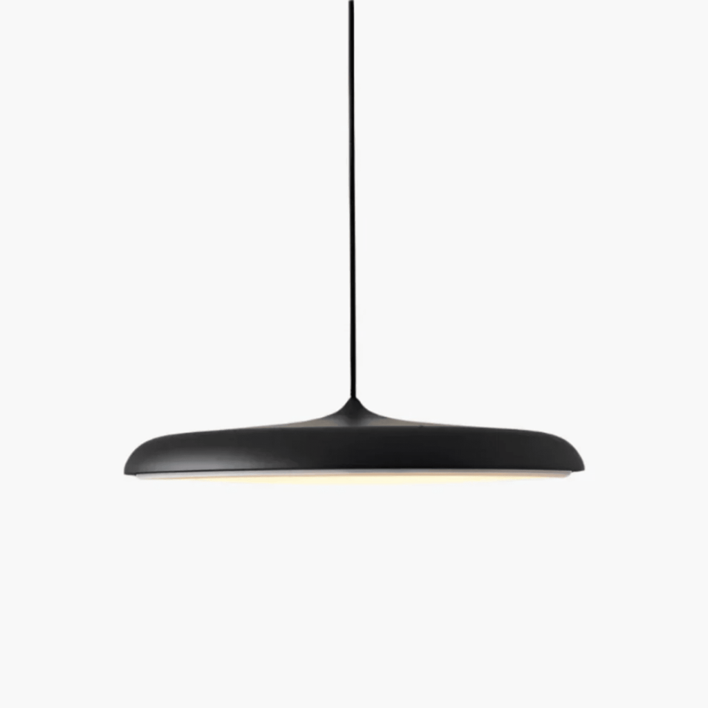 Minimalist Ironwork Pendant Light With Warm White Glow for Dining Room in Black — Greenwich Home & Living