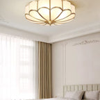 Traditional Brass and Glass Flush Mount Ceiling Light for Living Room — Greenwich Home & Living