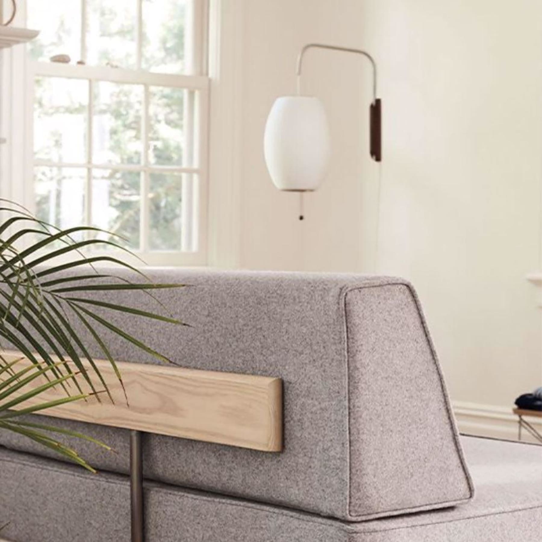 Modern Silk and Walnut Wood Wall Light for Bedroom and Living Room — Greenwich Home & Living