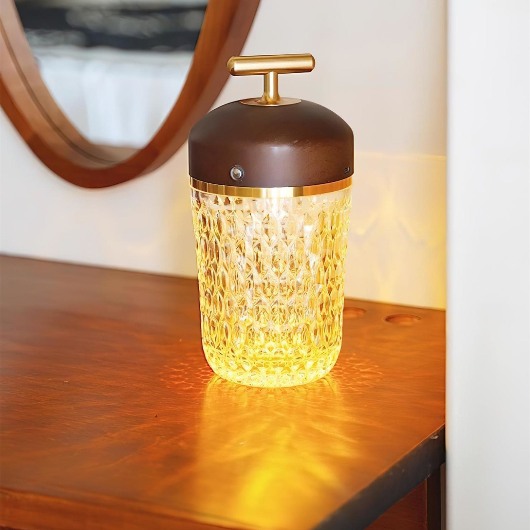 Contemporary Glass Table Lamp With Adjustable Color Temperature — Greenwich Home & Living