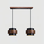 Contemporary Travertine and Solid Wood Pendant Light With Tri-Color Light for Dining Room — Greenwich Home & Living