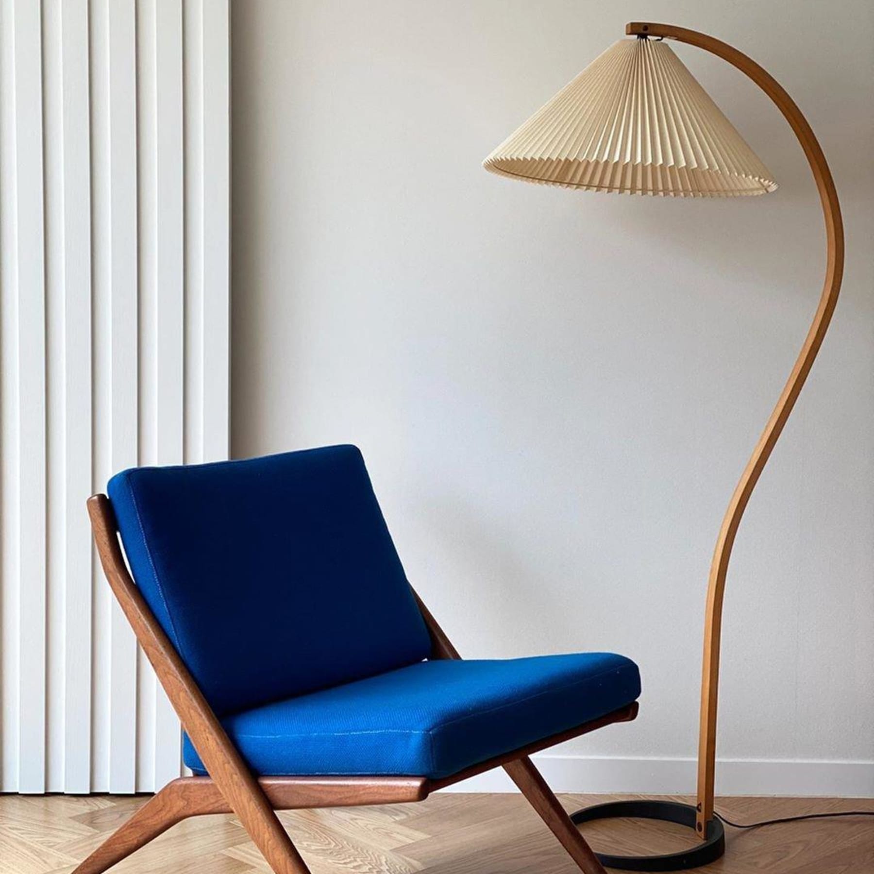 Scandinavian Wood Floor Lamp With Fabric Shade for Living Room — Greenwich Home & Living