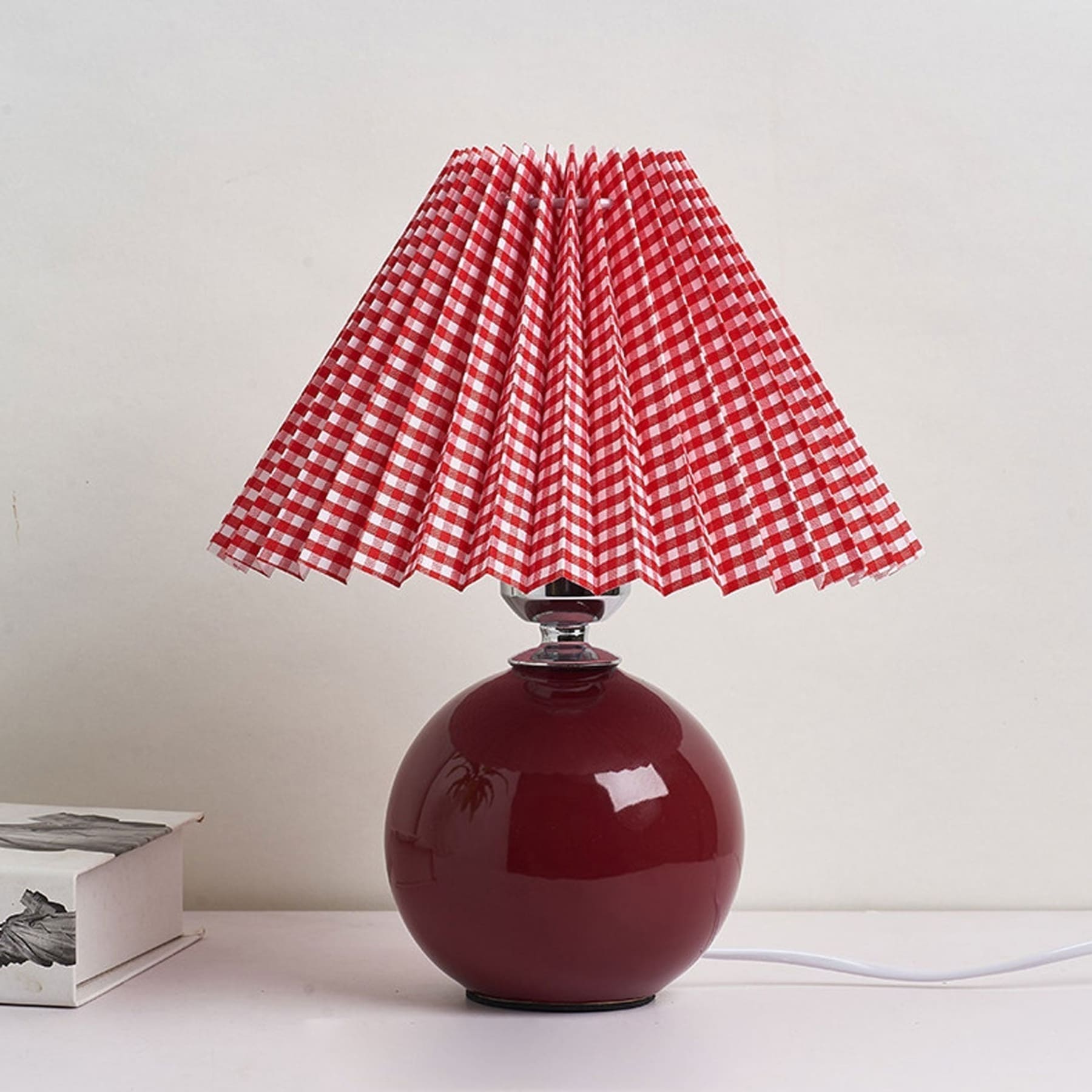Contemporary Ceramic Table Lamp With Fabric Shade for Living Room — Greenwich Home & Living