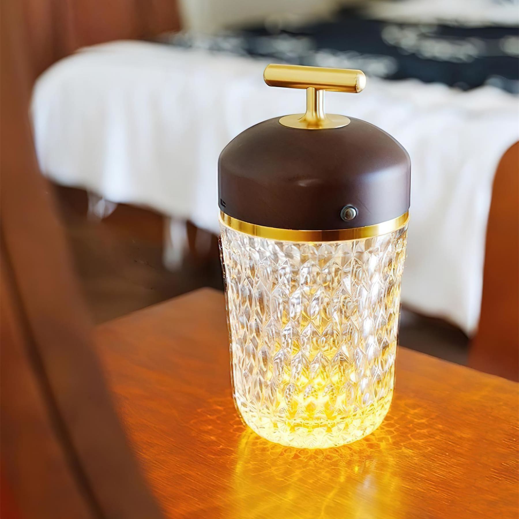 Contemporary Glass Table Lamp With Adjustable Color Temperature — Greenwich Home & Living