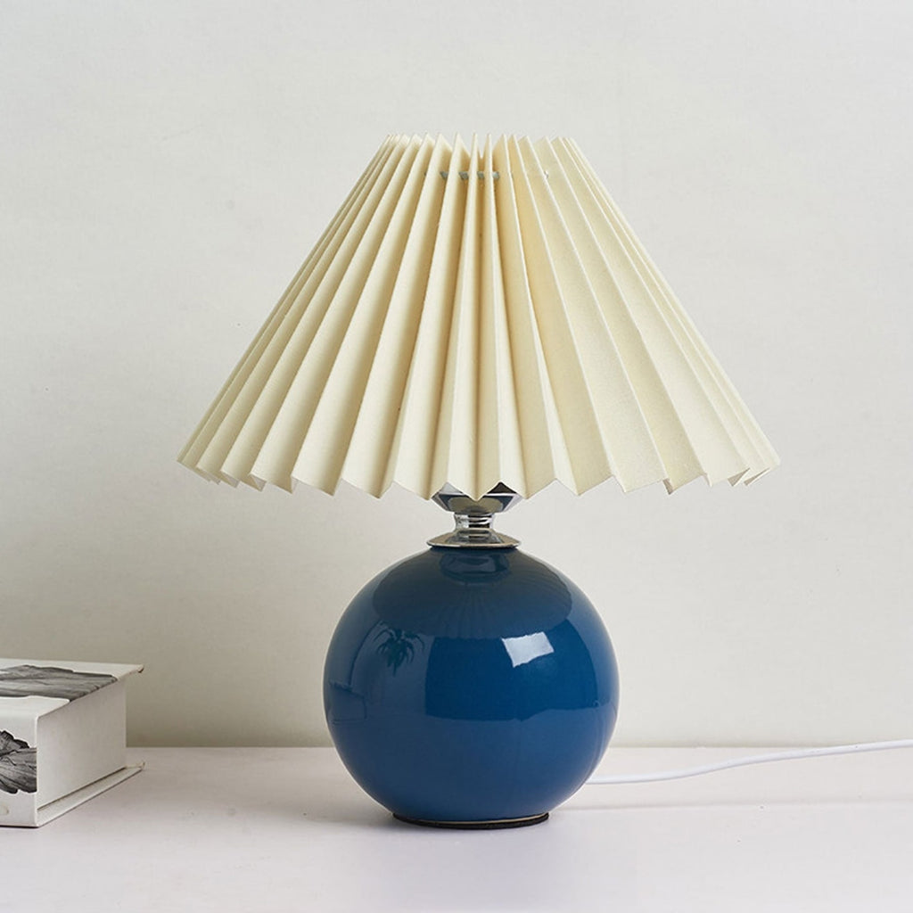 Contemporary Ceramic Table Lamp With Fabric Shade for Living Room in Blue — Greenwich Home & Living