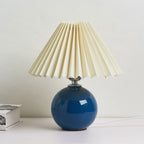 Contemporary Ceramic Table Lamp With Fabric Shade for Living Room in Blue — Greenwich Home & Living