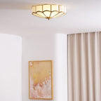Traditional Brass and Glass Flush Mount Ceiling Light for Living Room — Greenwich Home & Living