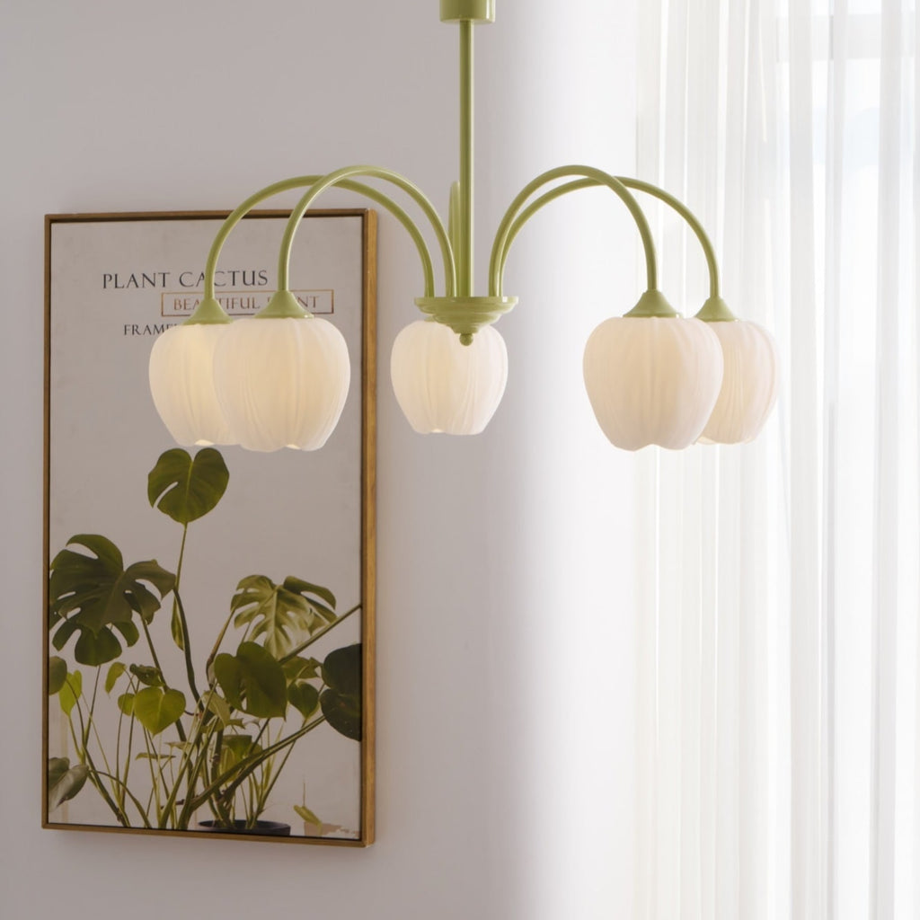 Retro Metal and Glass Chandelier With Selectable Color Light for Living and Dining Rooms — Greenwich Home & Living