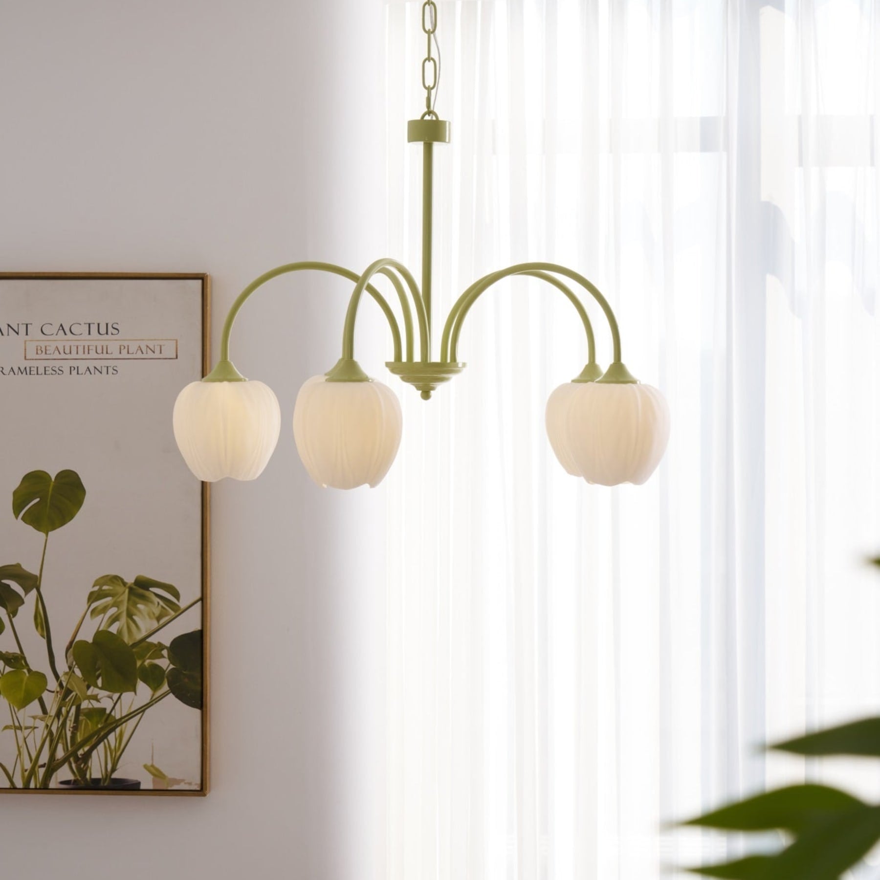 Retro Metal and Glass Chandelier With Selectable Color Light for Living and Dining Rooms — Greenwich Home & Living