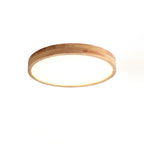 Minimalist Solid Wood Flush Mount Ceiling Light With Tri-Color Lighting — Greenwich Home & Living