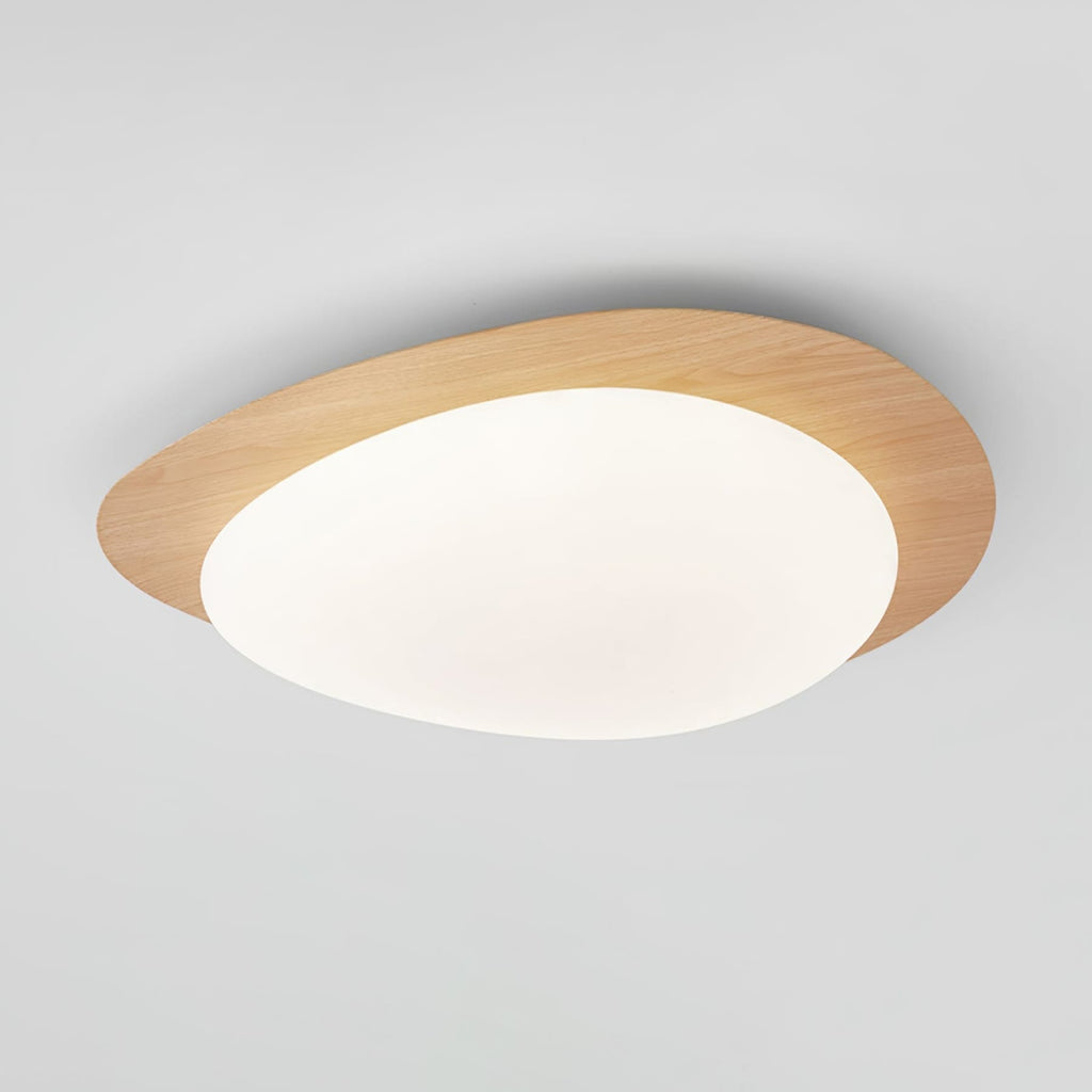 Scandinavian Wood Flush Mount Ceiling Light With Adjustable Color Temperature — Greenwich Home & Living