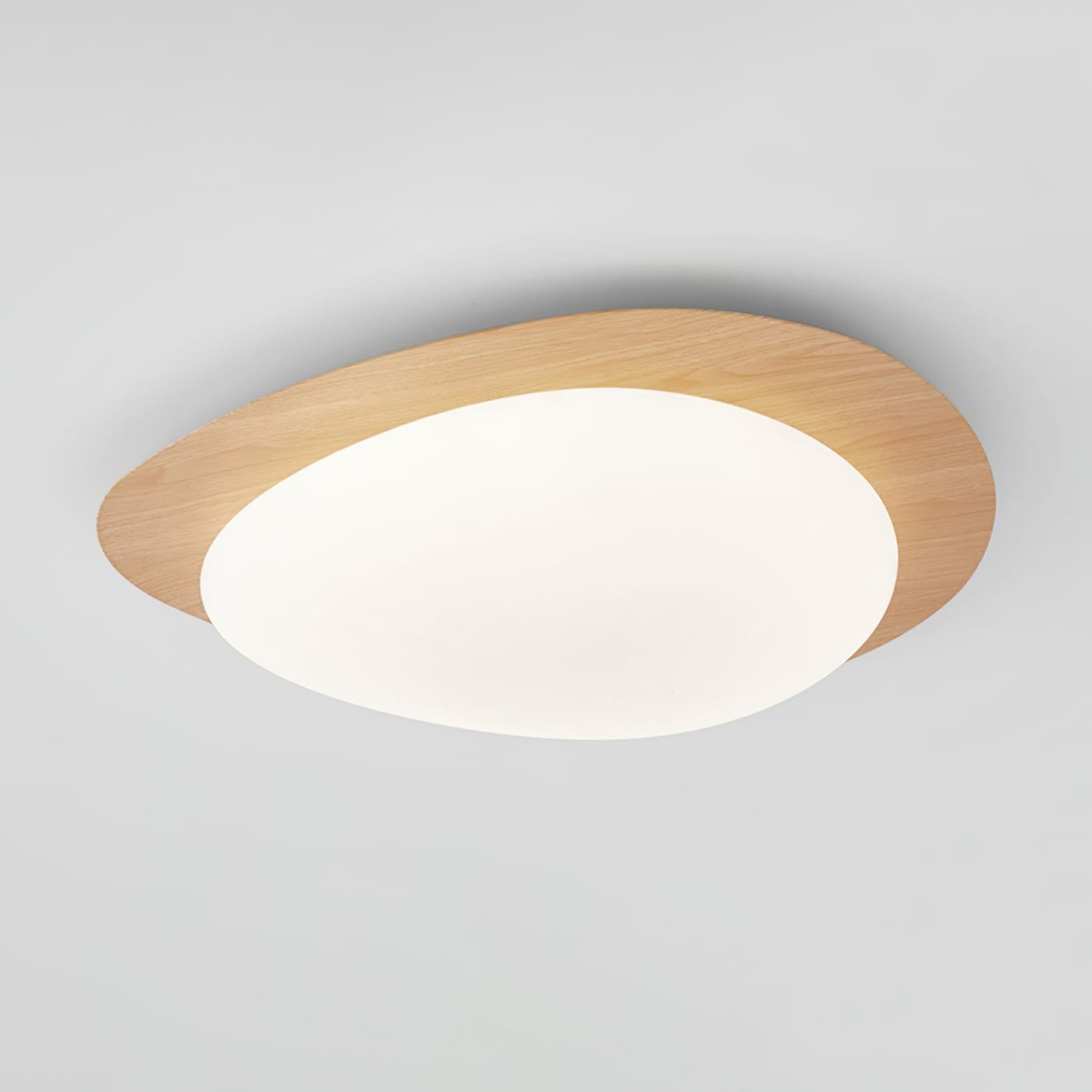 Scandinavian Wood Flush Mount Ceiling Light With Adjustable Color Temperature — Greenwich Home & Living