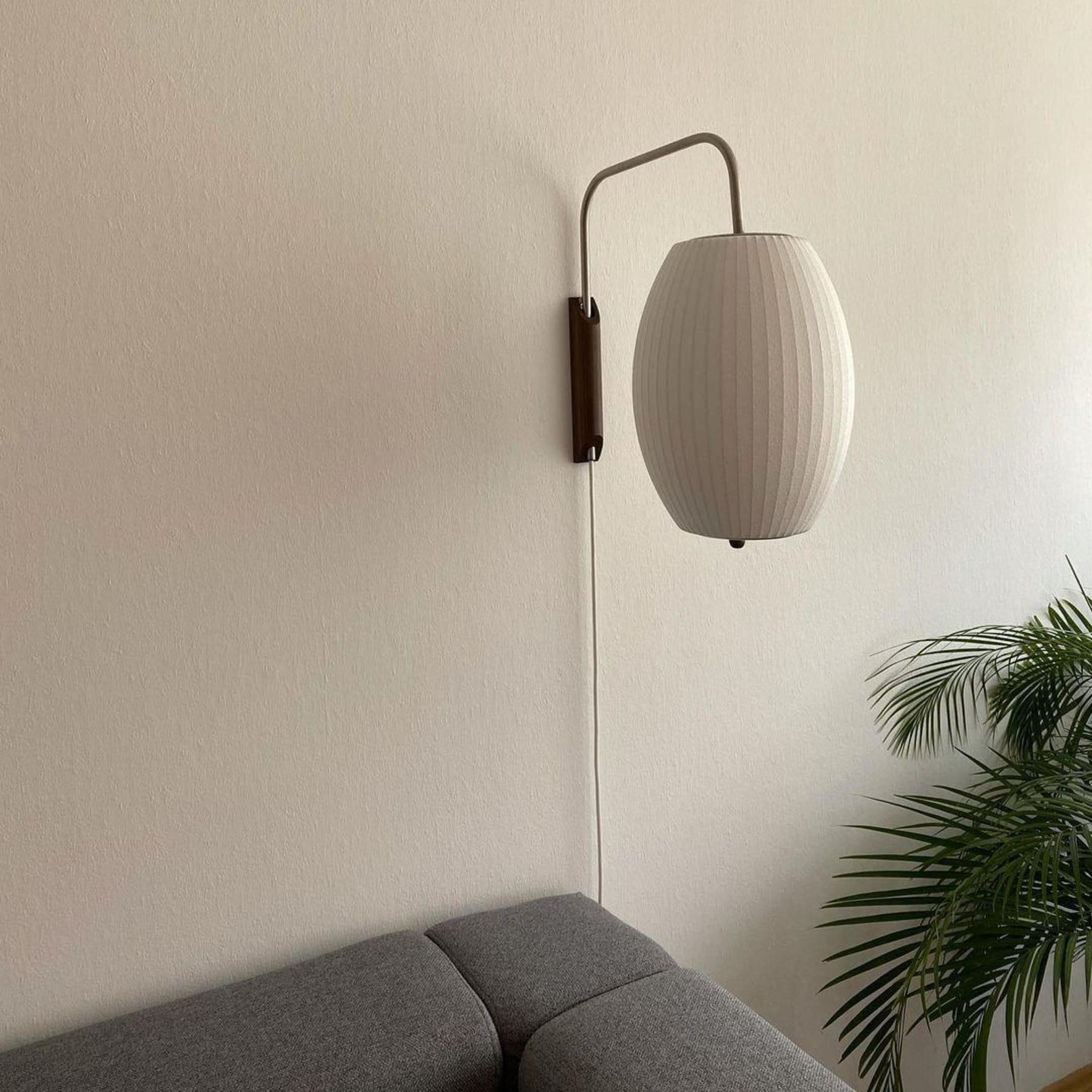 Modern Silk and Walnut Wood Wall Light for Bedroom and Living Room — Greenwich Home & Living