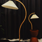Scandinavian Wood Floor Lamp With Fabric Shade for Living Room — Greenwich Home & Living