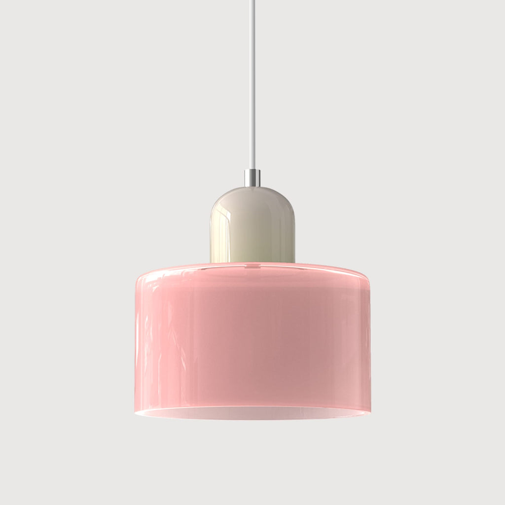 Modern Glass Pendant Light for Dining Room and Kitchen in Pink — Greenwich Home & Living