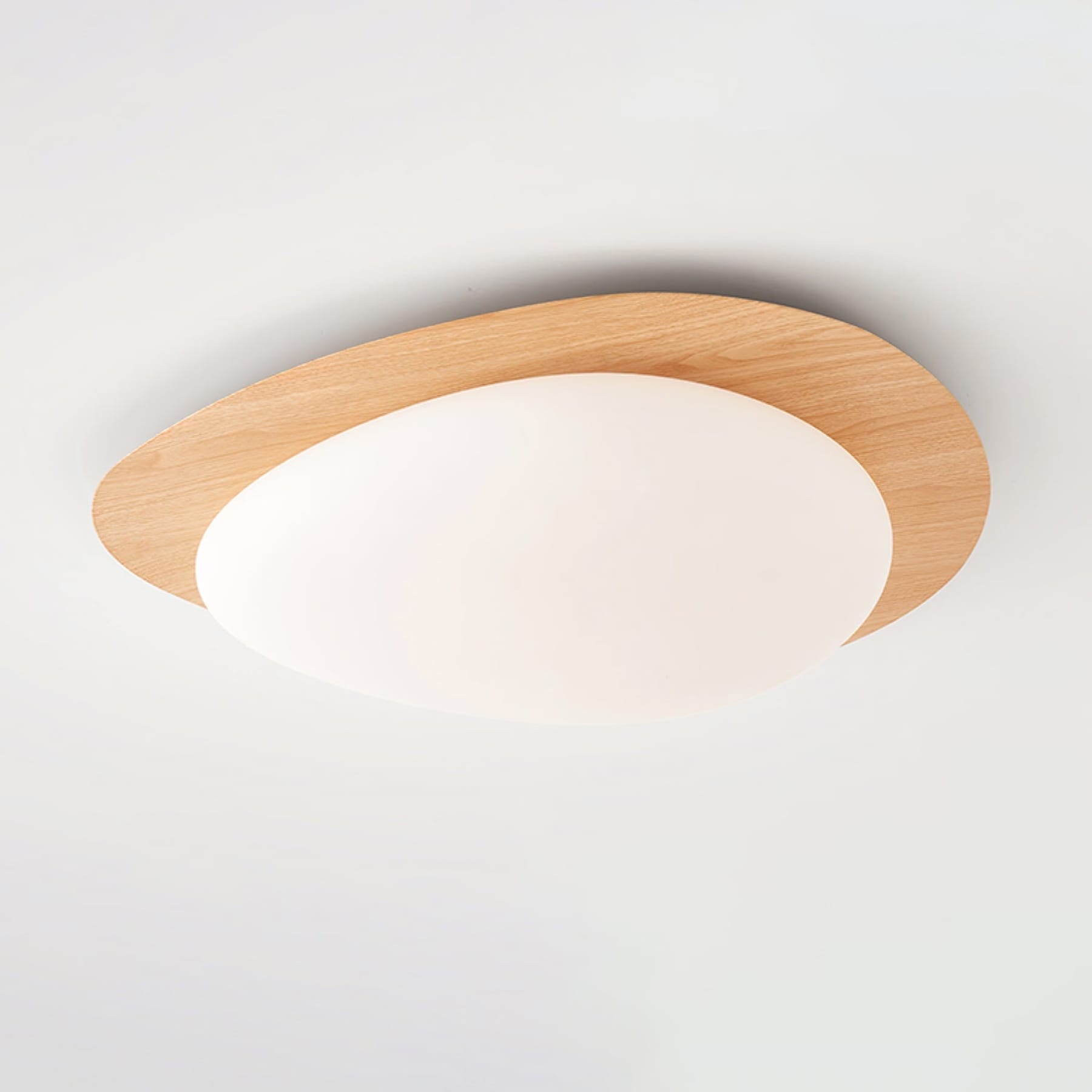 Scandinavian Wood Flush Mount Ceiling Light With Adjustable Color Temperature — Greenwich Home & Living