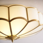 Traditional Brass and Glass Flush Mount Ceiling Light for Living Room — Greenwich Home & Living