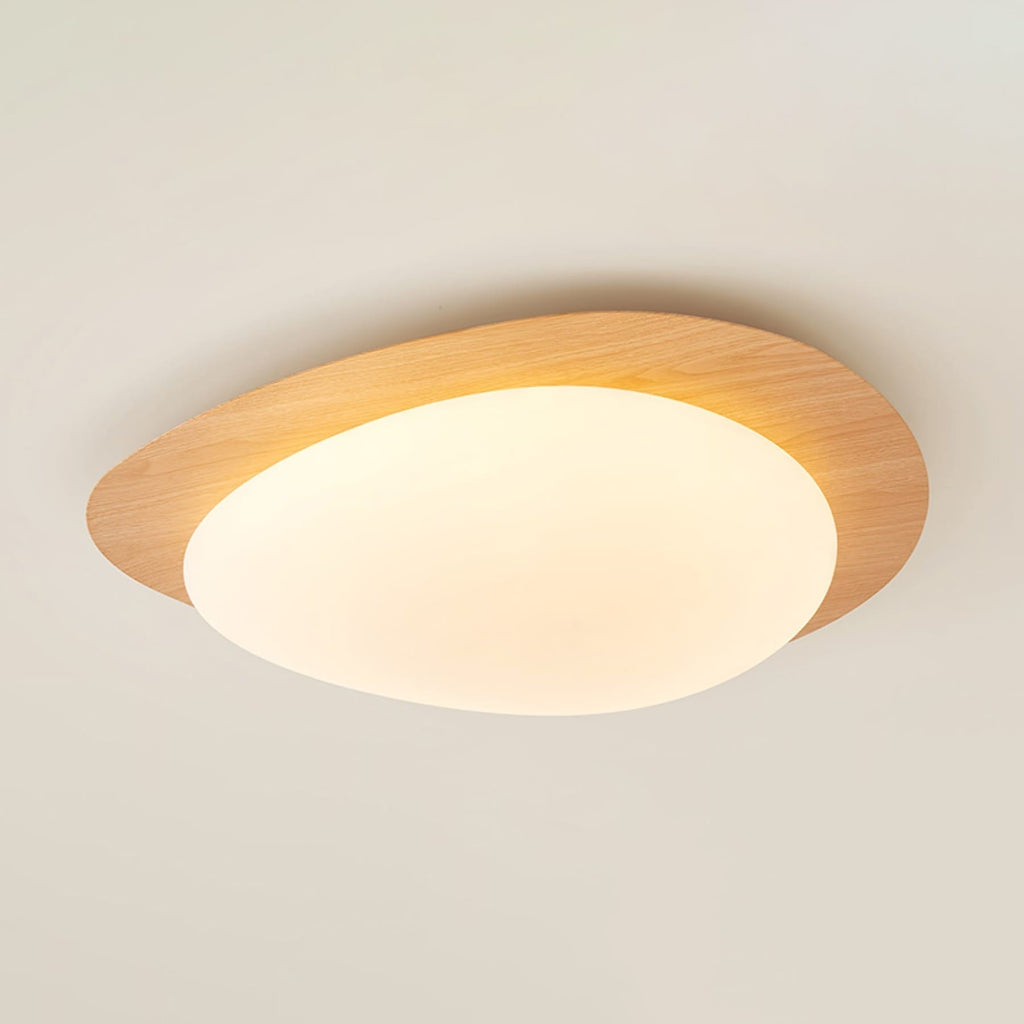 Scandinavian Wood Flush Mount Ceiling Light With Adjustable Color Temperature — Greenwich Home & Living