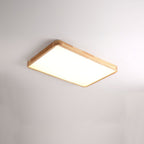 Minimalist Solid Wood Flush Mount Ceiling Light With Tri-Color Lighting — Greenwich Home & Living
