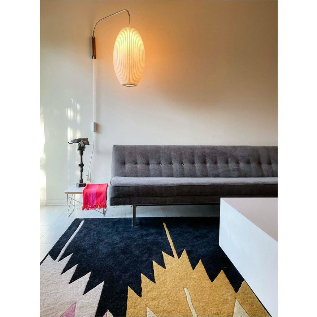 Modern Silk and Walnut Wood Wall Light for Bedroom and Living Room — Greenwich Home & Living