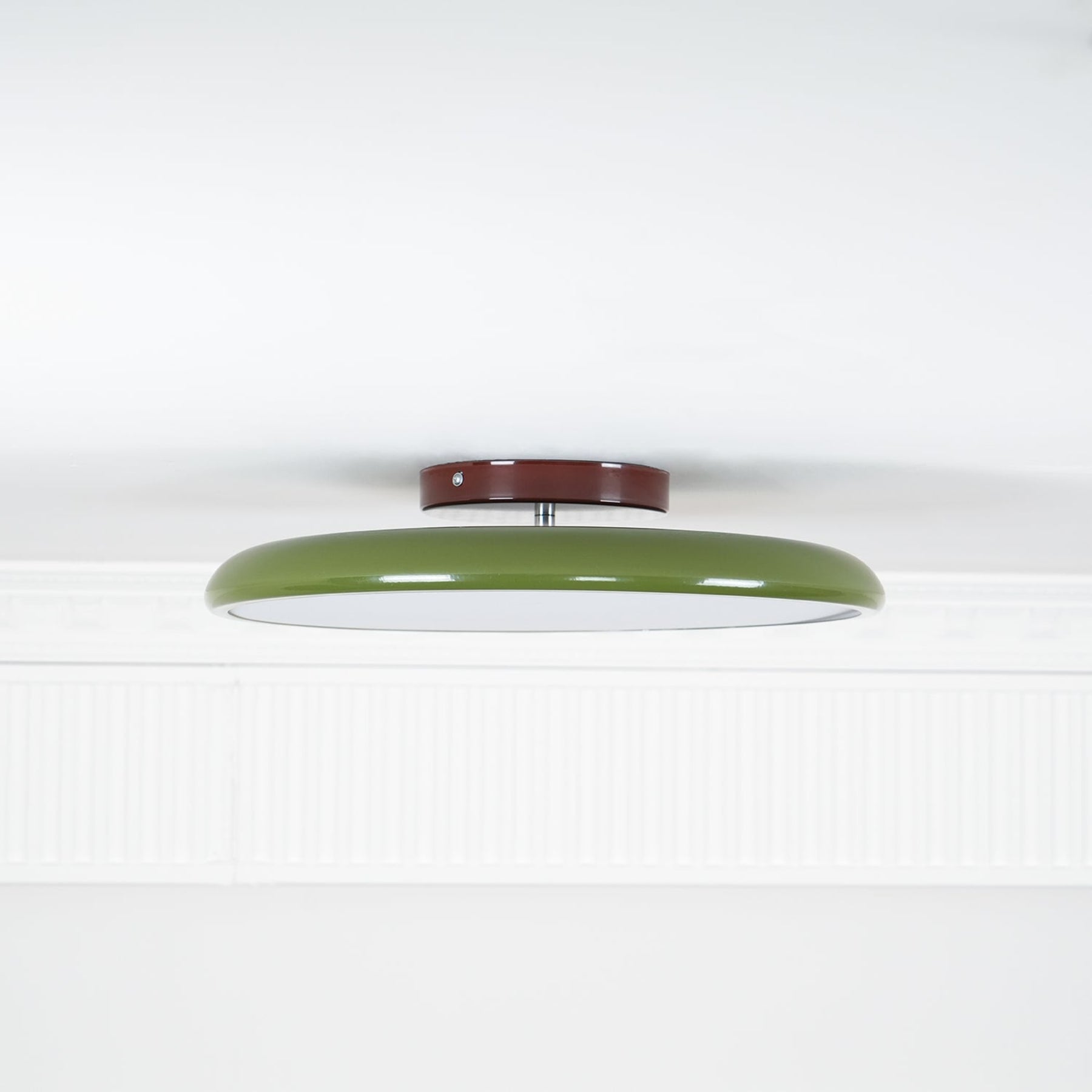 Retro Metal Semi-Flush Mount Ceiling Light With Three-Color Light — Greenwich Home & Living