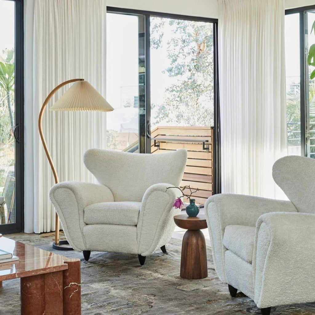Scandinavian Wood Floor Lamp With Fabric Shade for Living Room — Greenwich Home & Living