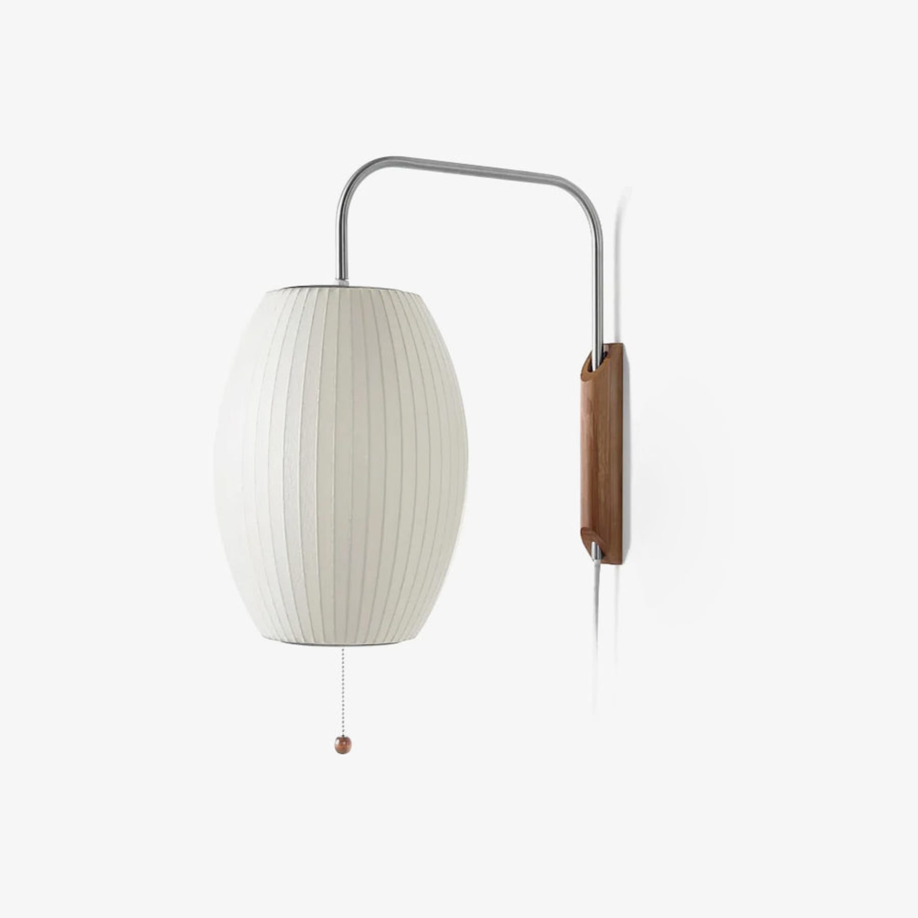 Modern Silk and Walnut Wood Wall Light for Bedroom and Living Room — Greenwich Home & Living
