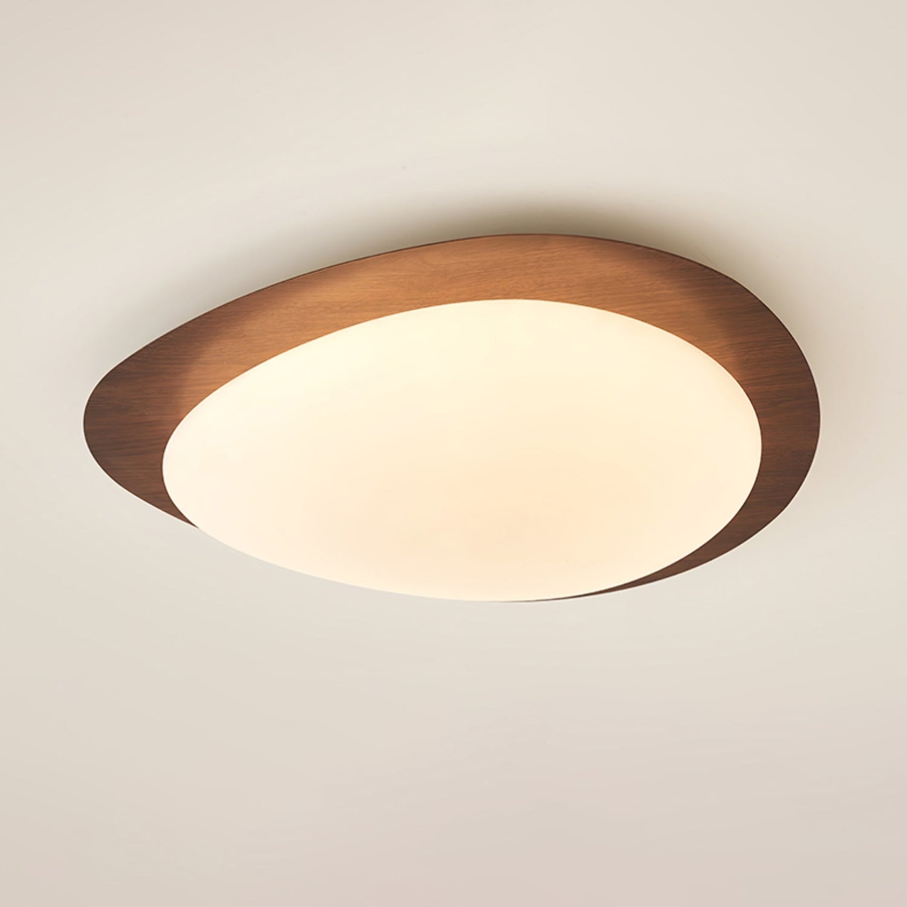 Scandinavian Wood Flush Mount Ceiling Light With Adjustable Color Temperature — Greenwich Home & Living