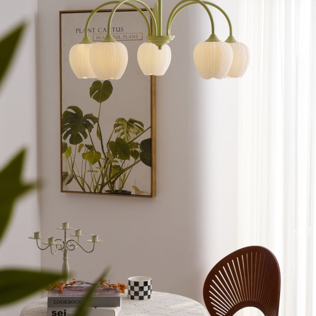 Retro Metal and Glass Chandelier With Selectable Color Light for Living and Dining Rooms — Greenwich Home & Living