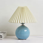 Contemporary Ceramic Table Lamp With Fabric Shade for Living Room in Light Blue — Greenwich Home & Living