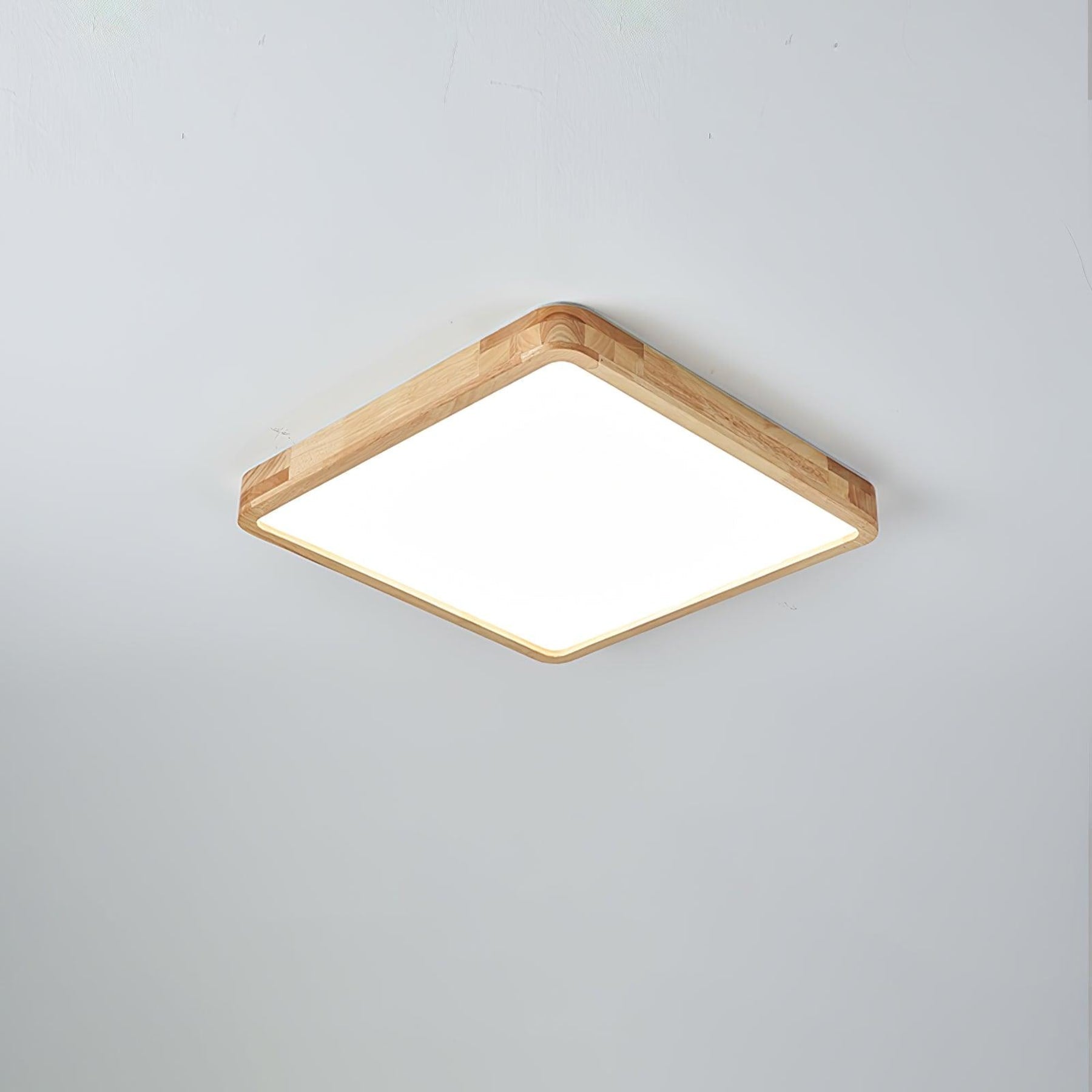 Minimalist Solid Wood Flush Mount Ceiling Light With Tri-Color Lighting — Greenwich Home & Living