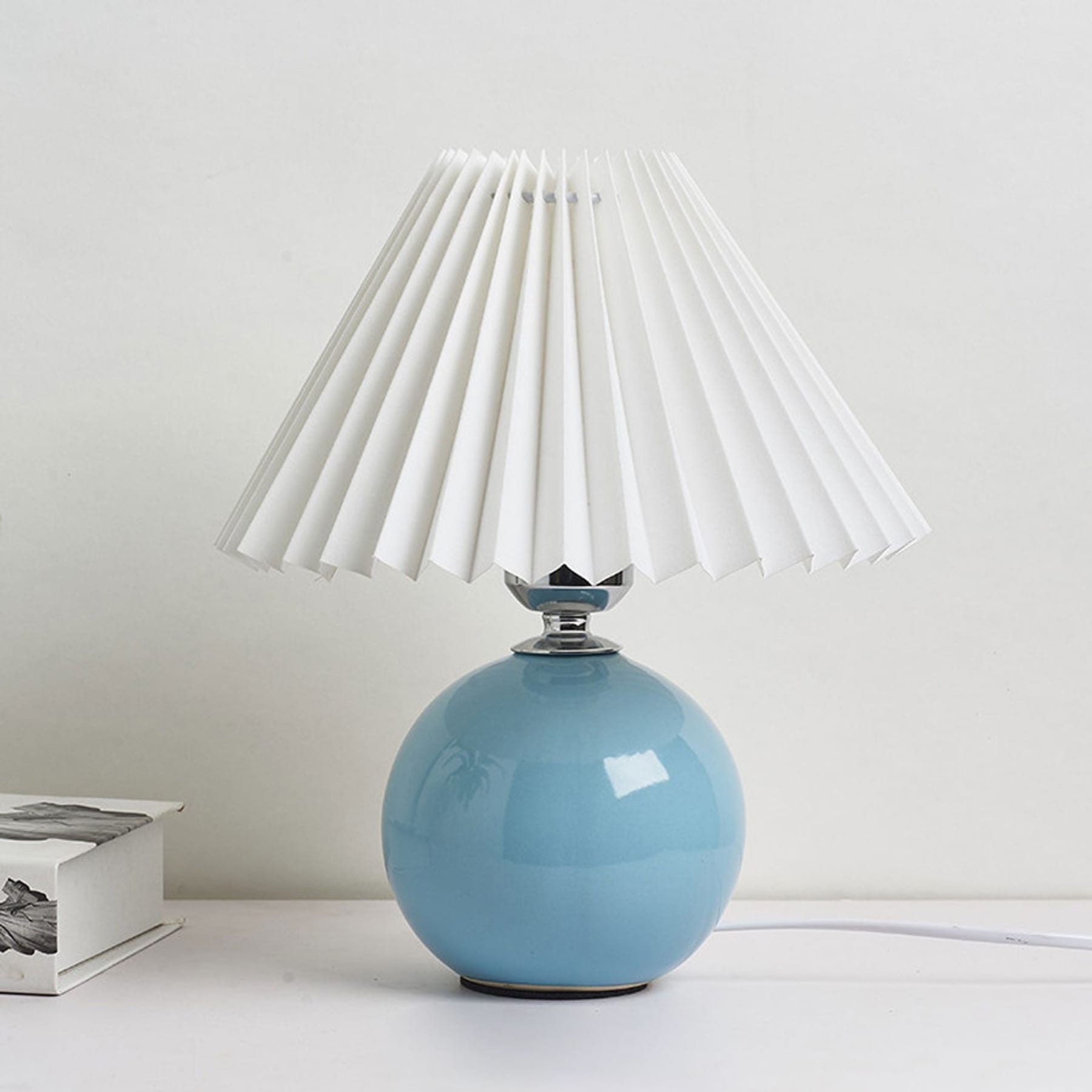Contemporary Ceramic Table Lamp With Fabric Shade for Living Room — Greenwich Home & Living