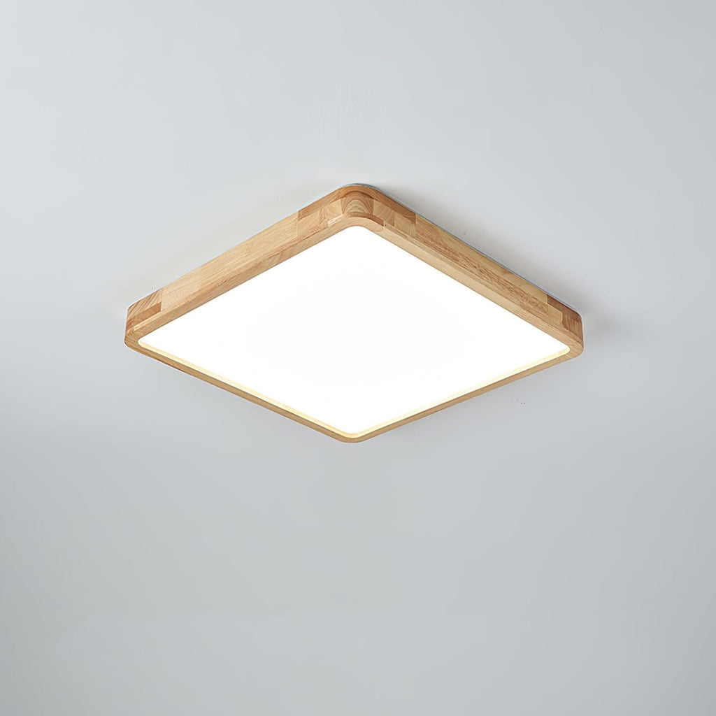 Minimalist Solid Wood Flush Mount Ceiling Light With Tri-Color Lighting — Greenwich Home & Living