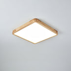 Minimalist Solid Wood Flush Mount Ceiling Light With Tri-Color Lighting — Greenwich Home & Living