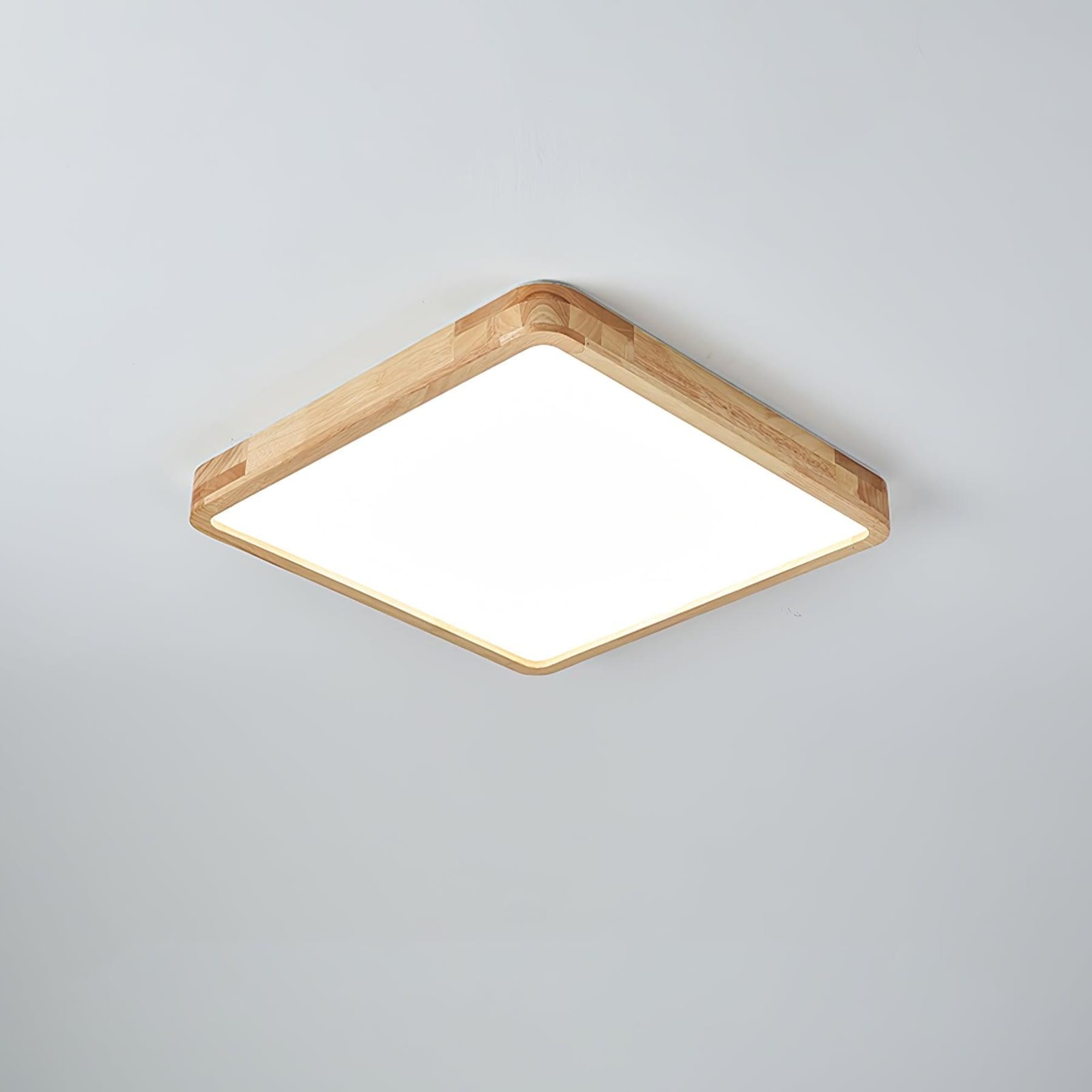 Minimalist Solid Wood Flush Mount Ceiling Light With Tri-Color Lighting — Greenwich Home & Living