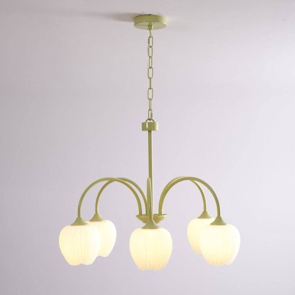 Retro Metal and Glass Chandelier With Selectable Color Light for Living and Dining Rooms — Greenwich Home & Living