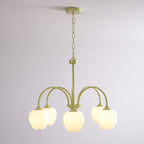 Retro Metal and Glass Chandelier With Selectable Color Light for Living and Dining Rooms — Greenwich Home & Living