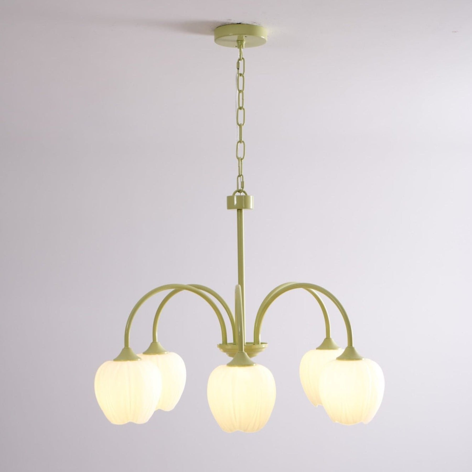 Retro Metal and Glass Chandelier With Selectable Color Light for Living and Dining Rooms — Greenwich Home & Living