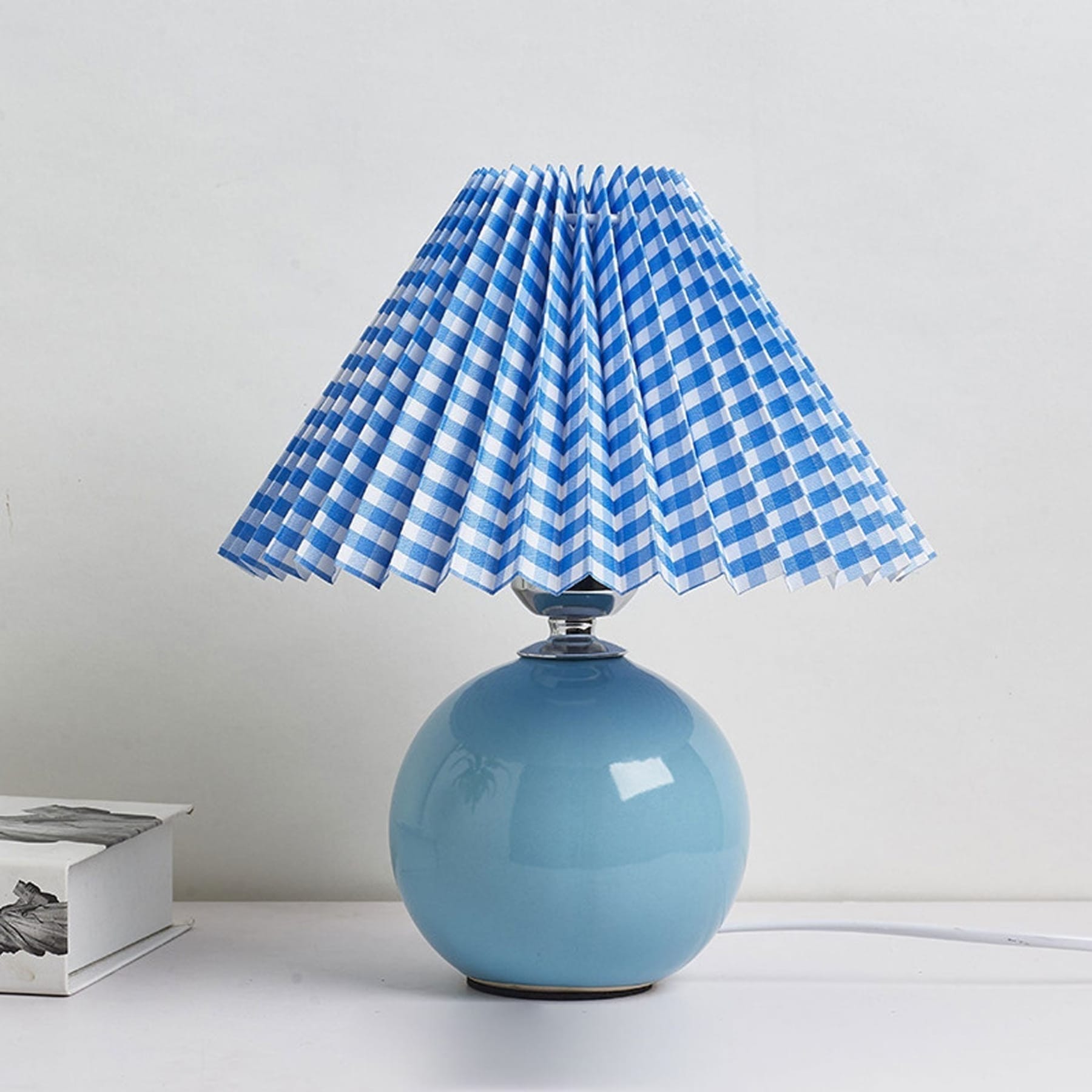 Contemporary Ceramic Table Lamp With Fabric Shade for Living Room — Greenwich Home & Living