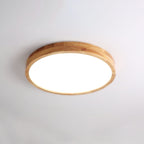 Minimalist Solid Wood Flush Mount Ceiling Light With Tri-Color Lighting in Circle: Ø15.7" x 2.7" (Ø40 x 6 cm) — Greenwich Home & Living