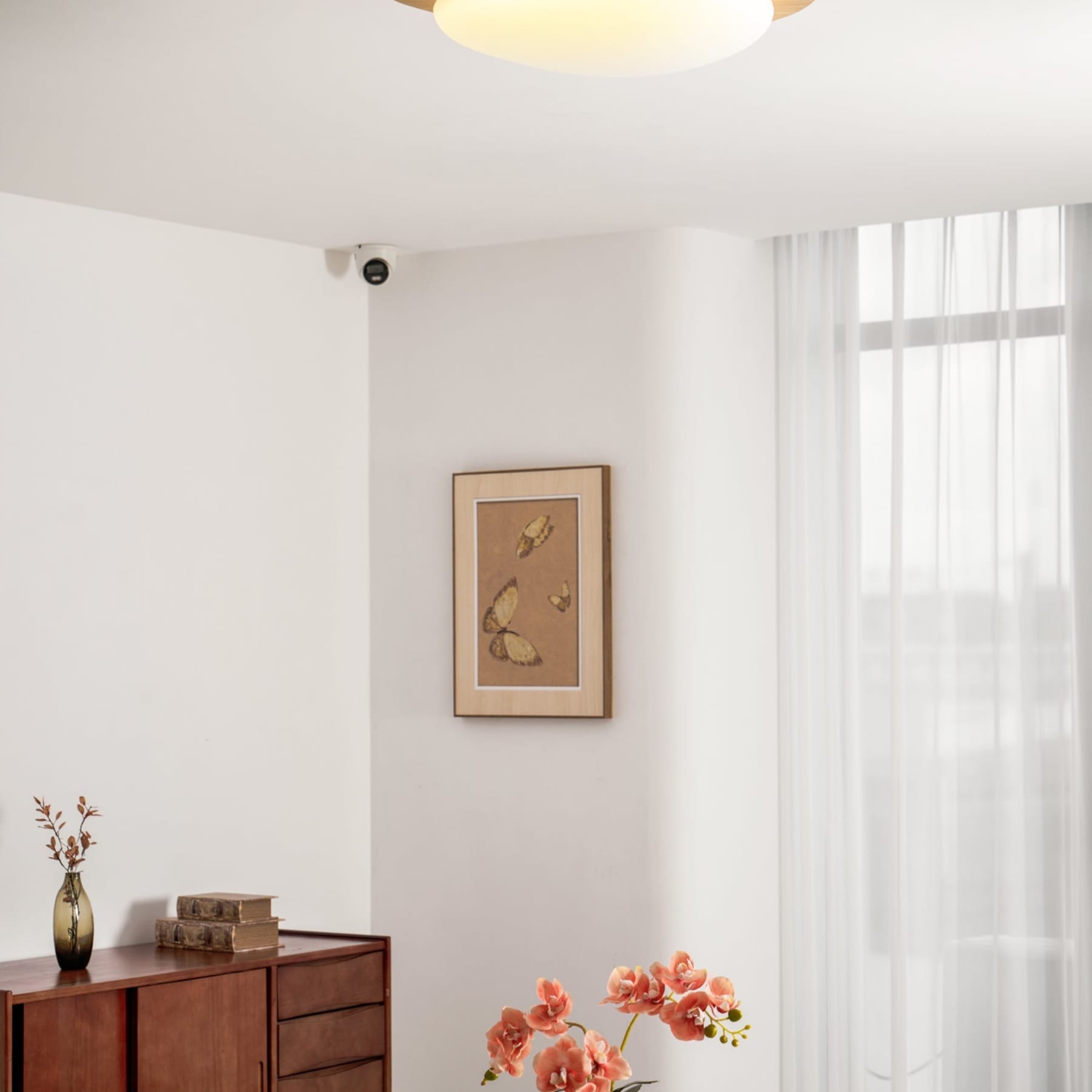 Scandinavian Wood Flush Mount Ceiling Light With Adjustable Color Temperature — Greenwich Home & Living