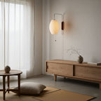 Modern Silk and Walnut Wood Wall Light for Bedroom and Living Room — Greenwich Home & Living